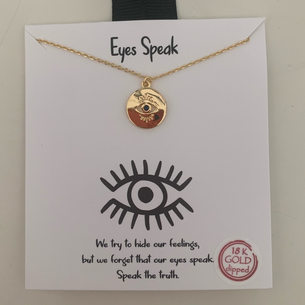 18k Gold Plates Evil Eye Gold Necklace